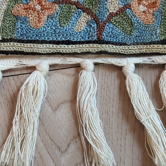 Kashmir Handmade Chain Stitch “Tree Of Life “ Rug 40"x 23" Birds multi color -lp - Picture 3 of 14